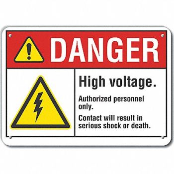 LYLE High Voltage Danger Sign 10x14in Plastic, 64RF32