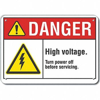 LYLE High Voltage Danger Sign 10x14in Plastic, 64RF46