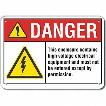 LYLE High Voltage Danger Sign 10x14in Plastic, 64RF52