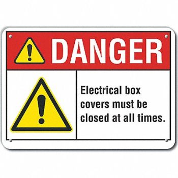 LYLE Elec Panel Danger Sign 10x14in Plastic, 64RF86