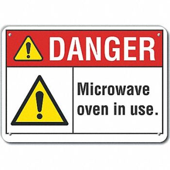 LYLE Microwave Danger Sign 10x14in Plastic, 64RF98