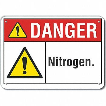 LYLE Nitrogen Danger Sign 10x14in Plastic, 64RG01