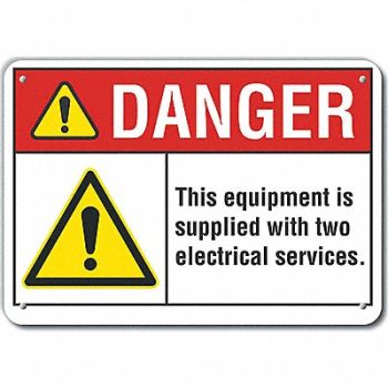 LYLE Plastic Electr Hzrd Danger Sign 10x14in, 64RG07