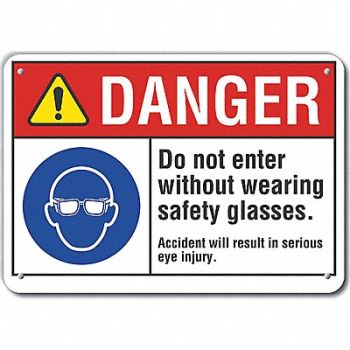 LYLE Plastic Eye Danger Sign 10x14in Plastic, 64RG19