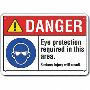 LYLE Plastic Eye Danger Sign 10x14in Plastic, 64RG21