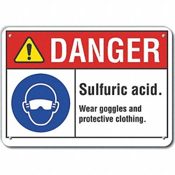 LYLE Plastic Eye Danger Sign 10x14in Plastic, 64RG23