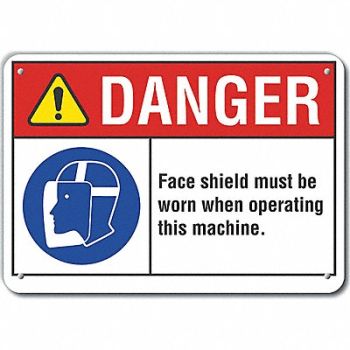 LYLE Face Mask Danger Sign 10inx14in Plastic, 64RG31