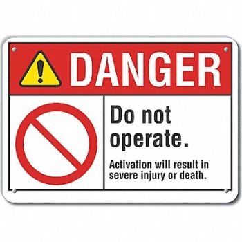 LYLE Machine Operation Danger Sign 10x14in, 64RG57