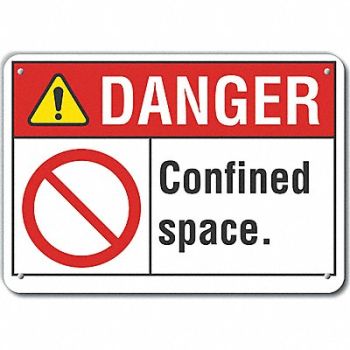 LYLE Rflctv Confined Space DangerSign 10x14in, 62TP43