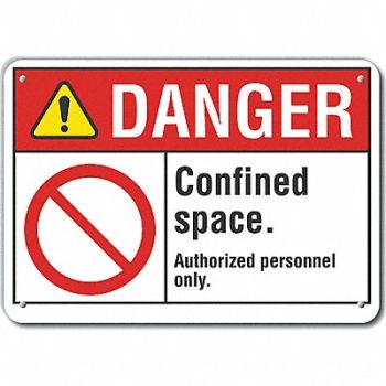 LYLE Rflctv Confined Space DangerSign 10x14in, 62TP55