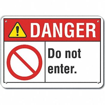 LYLE Rflct Exit Entrance Danger Sign 10x14in, 62TR04