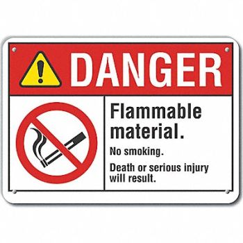 LYLE Rflctv Flam Mtrl Danger Sign 10x14in Alu, 62TR76