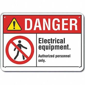 LYLE Danger Sign 7 in x 10 in Aluminum, 62TT60