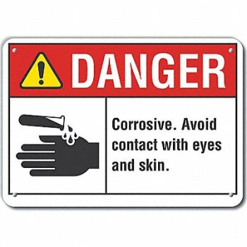 LYLE Rflctv Corrosive Mtrl Dangr Sign 10x14in, 62TU82