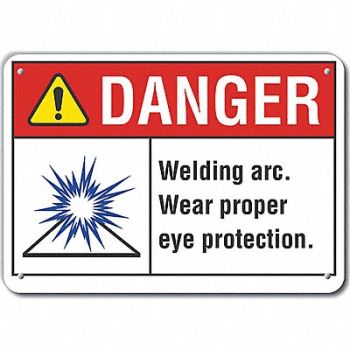 LYLE Rflct Eye Danger Sign 10x14in Aluminum, 62TV67