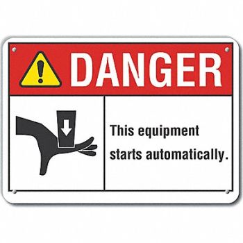 LYLE Rflctv Mach Operation DangerSign 10x14in, 62TW40