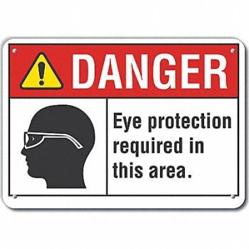 LYLE Rflct Eye Danger Sign 10x14in Aluminum, 62TX01