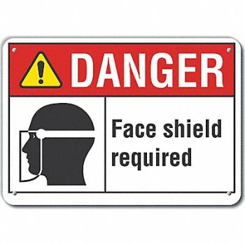 LYLE Alum Face Mask Danger Sign 10x14in Alum, 62TX55