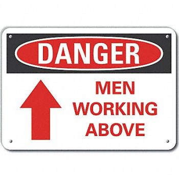 LYLE Rflctv Men Working Danger Sign 10x14in, 62TY58