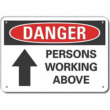 LYLE Rflct Overhead Hzrd Danger Sign 10x14in, 62TY82