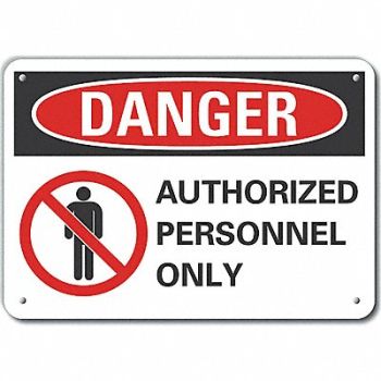 LYLE Rflctv Auth Person Danger Sign 10x14in, 62TZ07