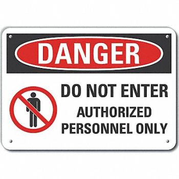 LYLE Rflctv Auth Person Danger Sign 10x14in, 62TZ31