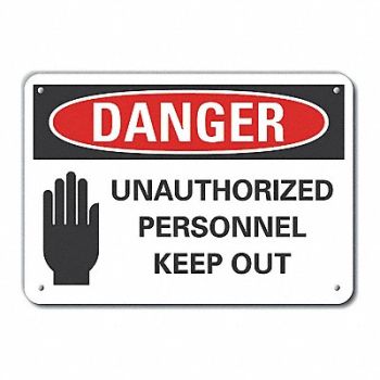 LYLE Rflctv Auth Person Danger Sign 10x14in, 62TZ55