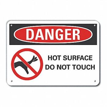 LYLE Rflctv Hot Surface Danger Sign 10x14in, 62TZ67