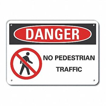 LYLE Rflct Pedestrian Trfc Dangr Sign 10x14in, 62TZ79