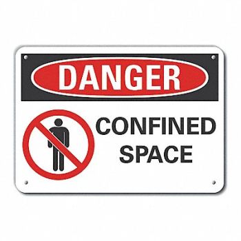LYLE Rflctv Confined Space DangerSign 10x14in, 62TZ91
