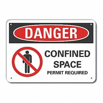 LYLE Rflctv Confined Space DangerSign 10x14in, 62UA04
