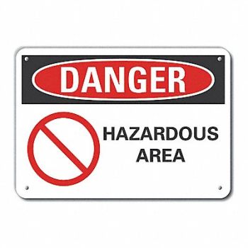 LYLE Alum Hazard Area Danger Sign 10x14in, 62UA22