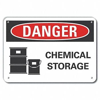 LYLE Rflct Chemicals Danger Sign 10x14in Alum, 62UA52
