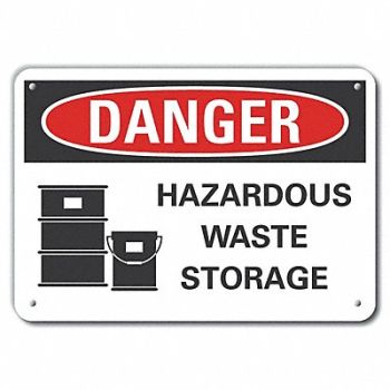 LYLE Rflctv Hzrdous Waste Danger Sign 10x14in, 62UA64