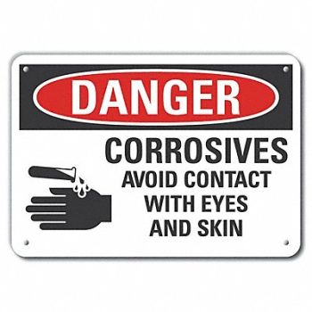 LYLE Rflct Corrosive Mtrl Danger Sign 10x14in, 62UC25