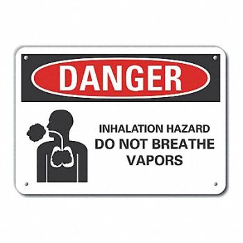 LYLE Rflct Inhalation Hzrd Dangr Sign 10x14in, 62UC37