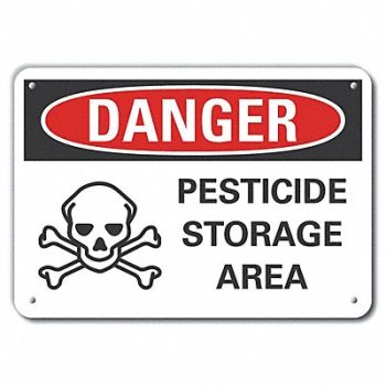 LYLE Rflctv Pesticide Dangr Sign 10x14in Alum, 62UC85
