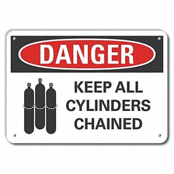 LYLE Cylinder Handling Danger Sign 10x14in, 62UD16