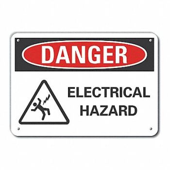 LYLE Rflctv Electr Hazard Danger Sign 10x14in, 62UD46
