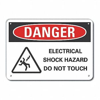 LYLE Rflctv Electr Hazard Danger Sign 10x14in, 62UD58