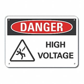 LYLE High Voltage Danger Sign 10inx14in Alum, 62UD64