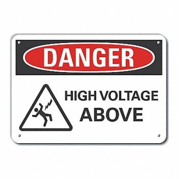 LYLE Rflctv High Voltage Danger Sign 10x14in, 62UD82
