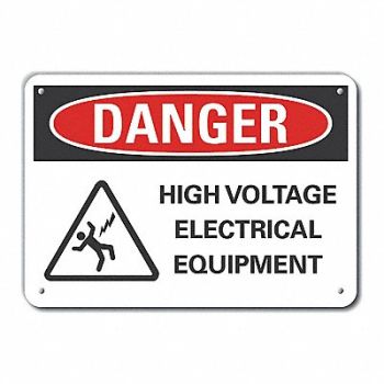 LYLE Rflct High Voltage Danger Sign 10x14in, 62UD94