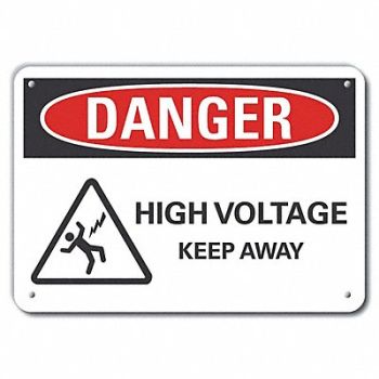 LYLE High Voltage Danger Sign 10inx14in Alum, 62UE01