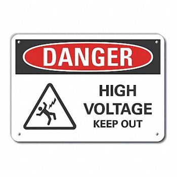LYLE Rflctv High Voltage Danger Sign 10x14in, 62UE19