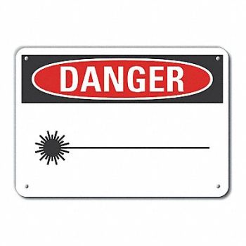 LYLE Rflct Laser Area Dangr Sign 10x14in Alum, 62UE55