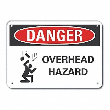 LYLE Rflctv Overhead Hzrd Danger Sign 10x14in, 62UE79