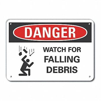 LYLE Rflctv Construct Area DangerSign 10x14in, 62UE91