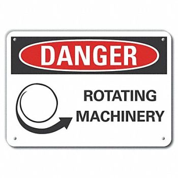 LYLE Rflctv Rotating Mach Danger Sign 10x14in, 62UG01