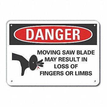 LYLE Rflct Moving Mach. Danger Sign 10x14in, 62UG25